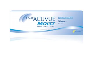 Lentilles de contact 1-DAY ACUVUE MOIST for ASTIGMATISM (gamme MYOPIE) 90P 
